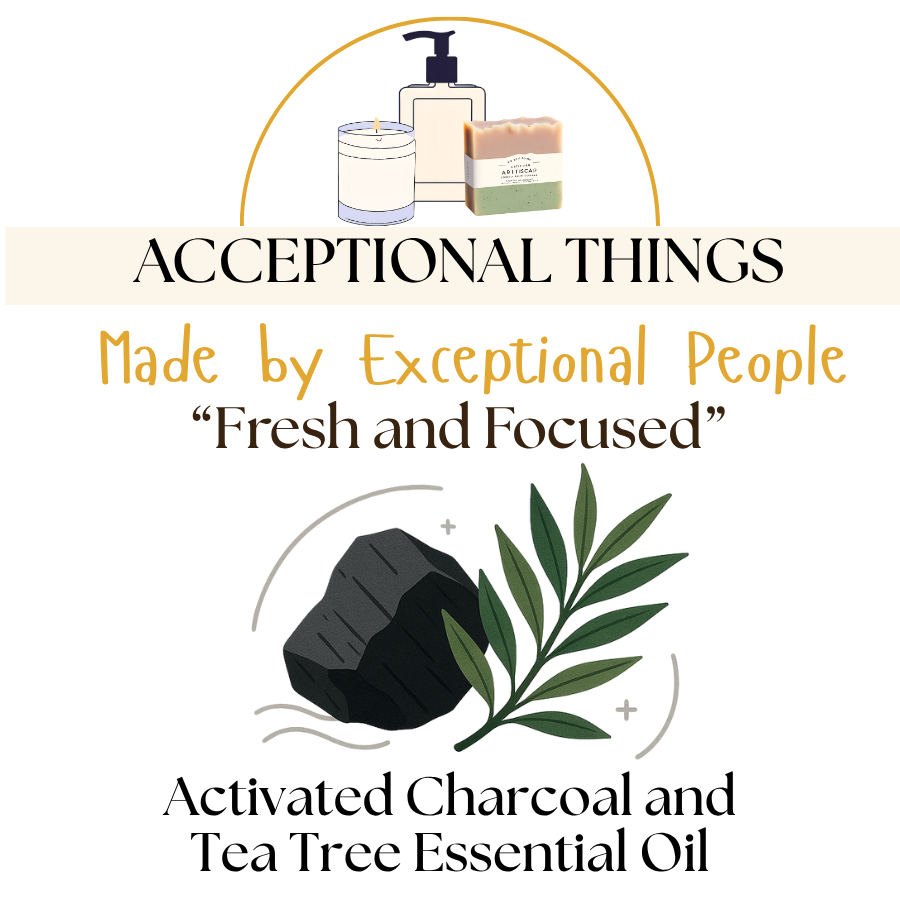 "Fresh and Focused" 10 oz. Activated Charcoal and Tea Tree Essential Oil Liquid Soap