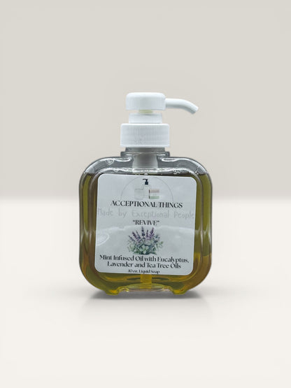 "Revive" 10 oz. Mint Infused Oil with Eucalyptus, Lavender and Tea Tree Oils Soap