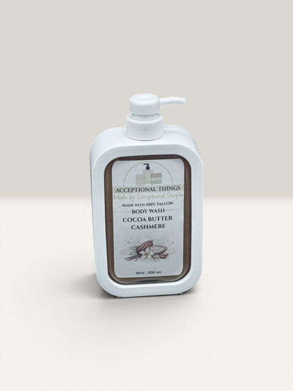 18 oz. 100% Tallow Cocoa Butter Cashmere Body Wash