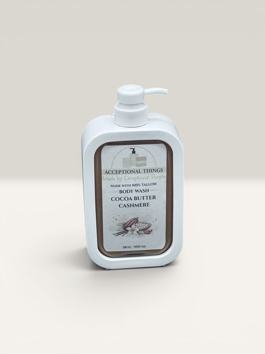 18 oz. 100% Tallow Cocoa Butter Cashmere Body Wash