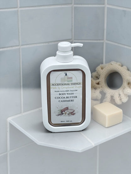 18 oz. 100% Tallow Cocoa Butter Cashmere Body Wash