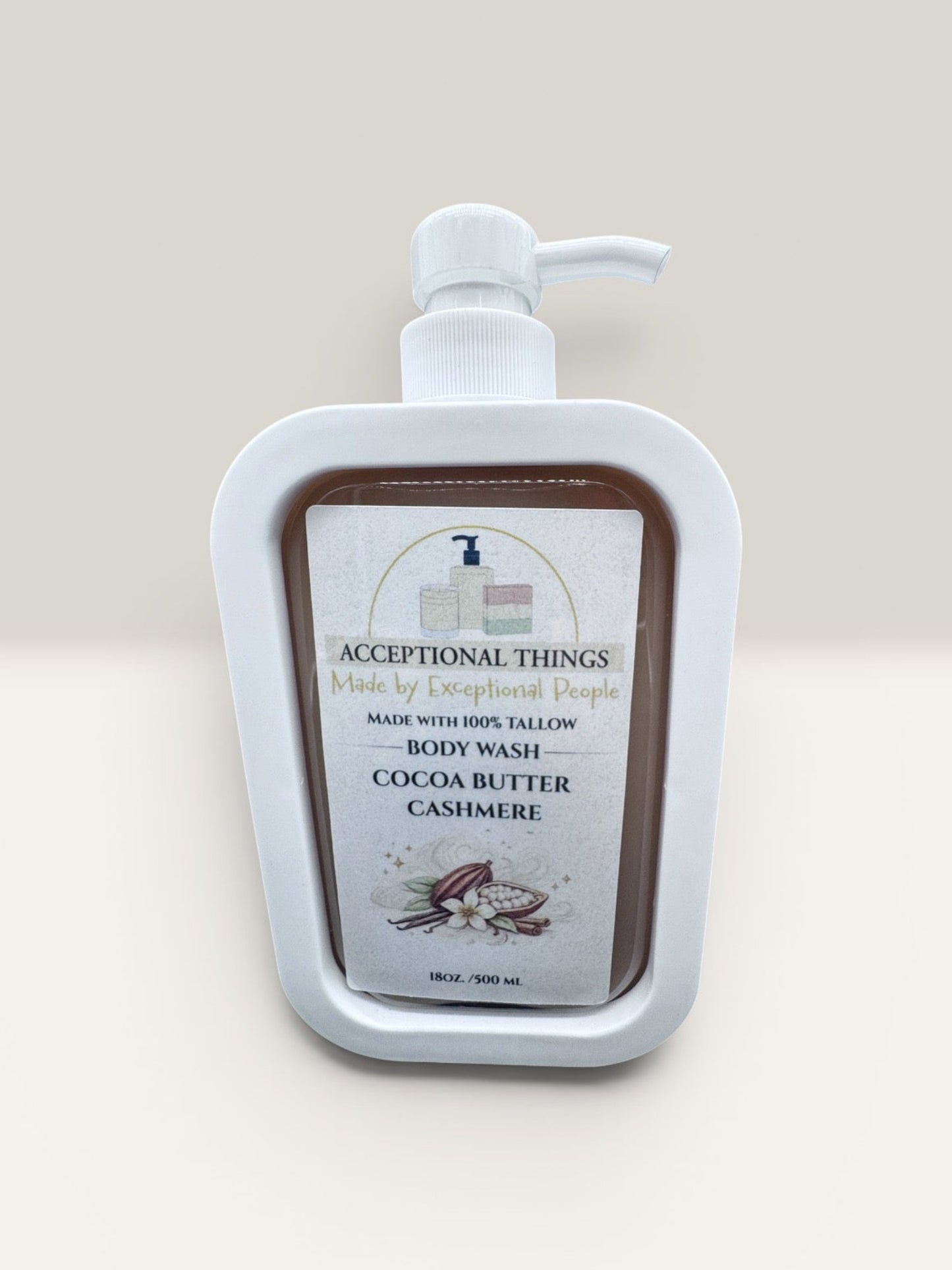 18 oz. 100% Tallow Cocoa Butter Cashmere Body Wash